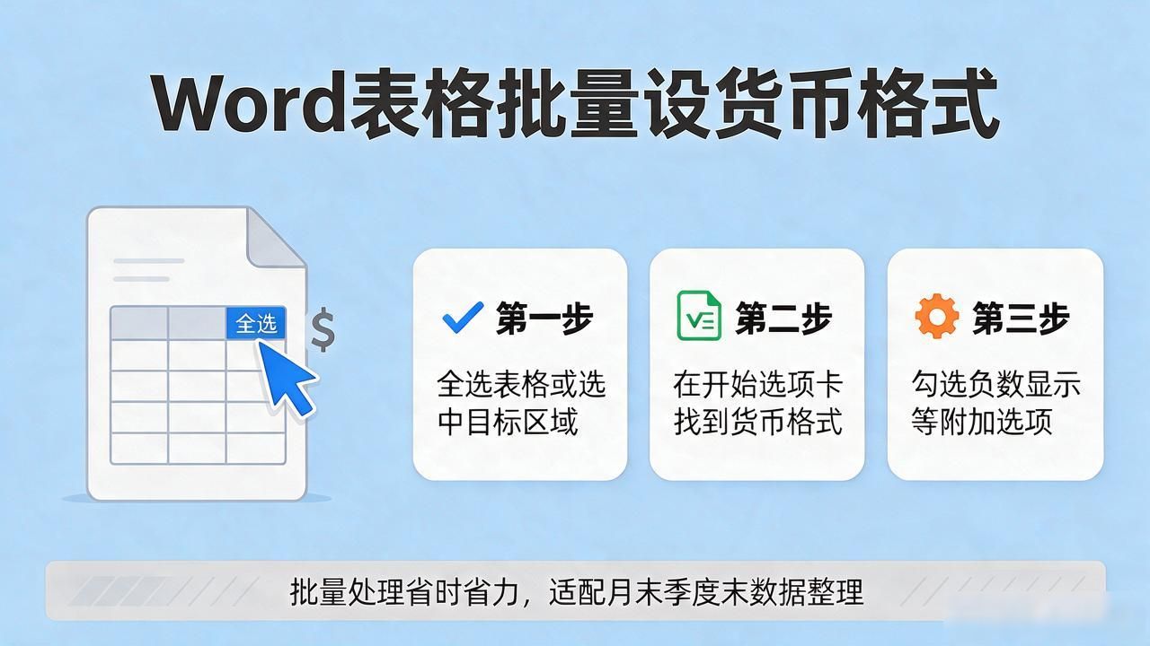 Word表格里数字改成货币格式,三步搞定