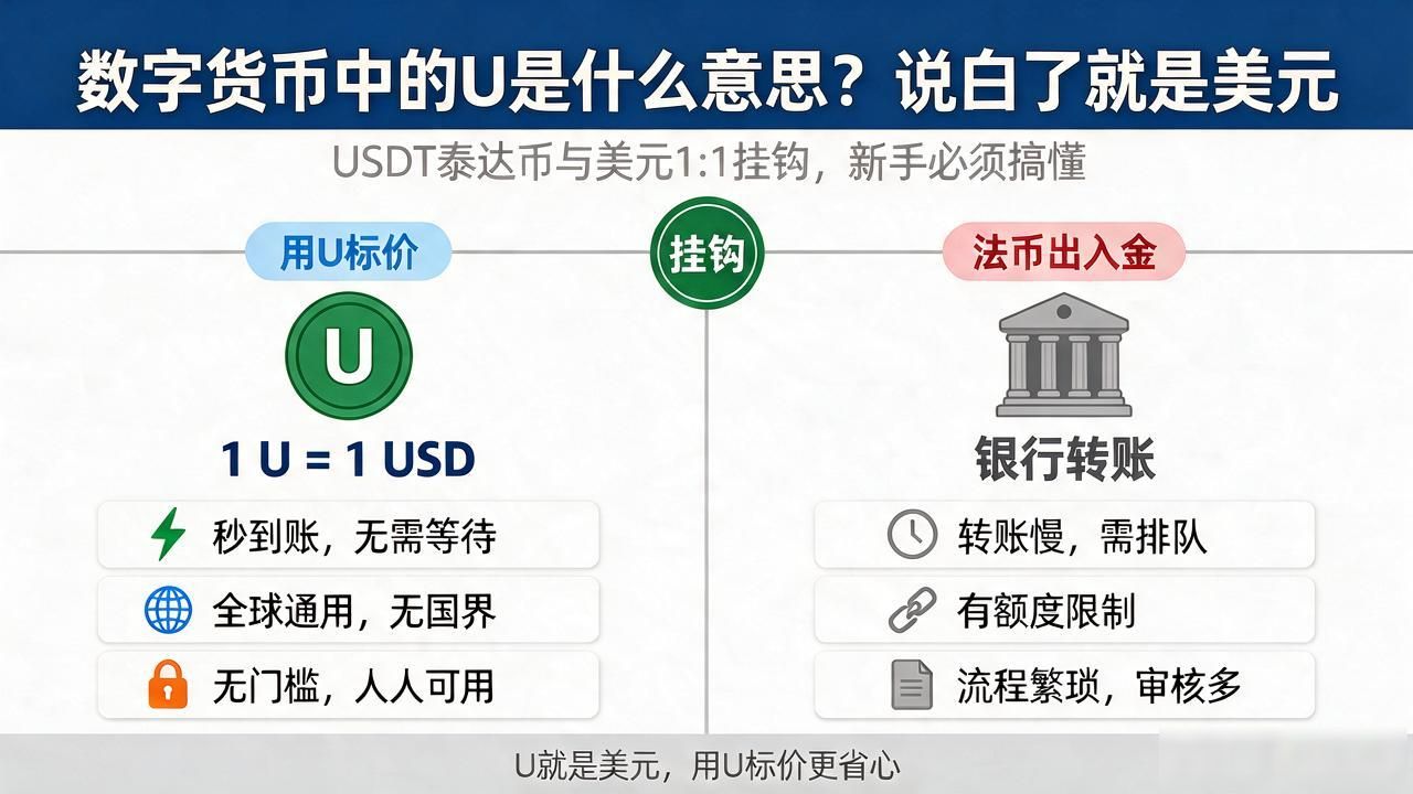 数字货币中的u是什么意思?说白了就是美元,新手必须搞懂