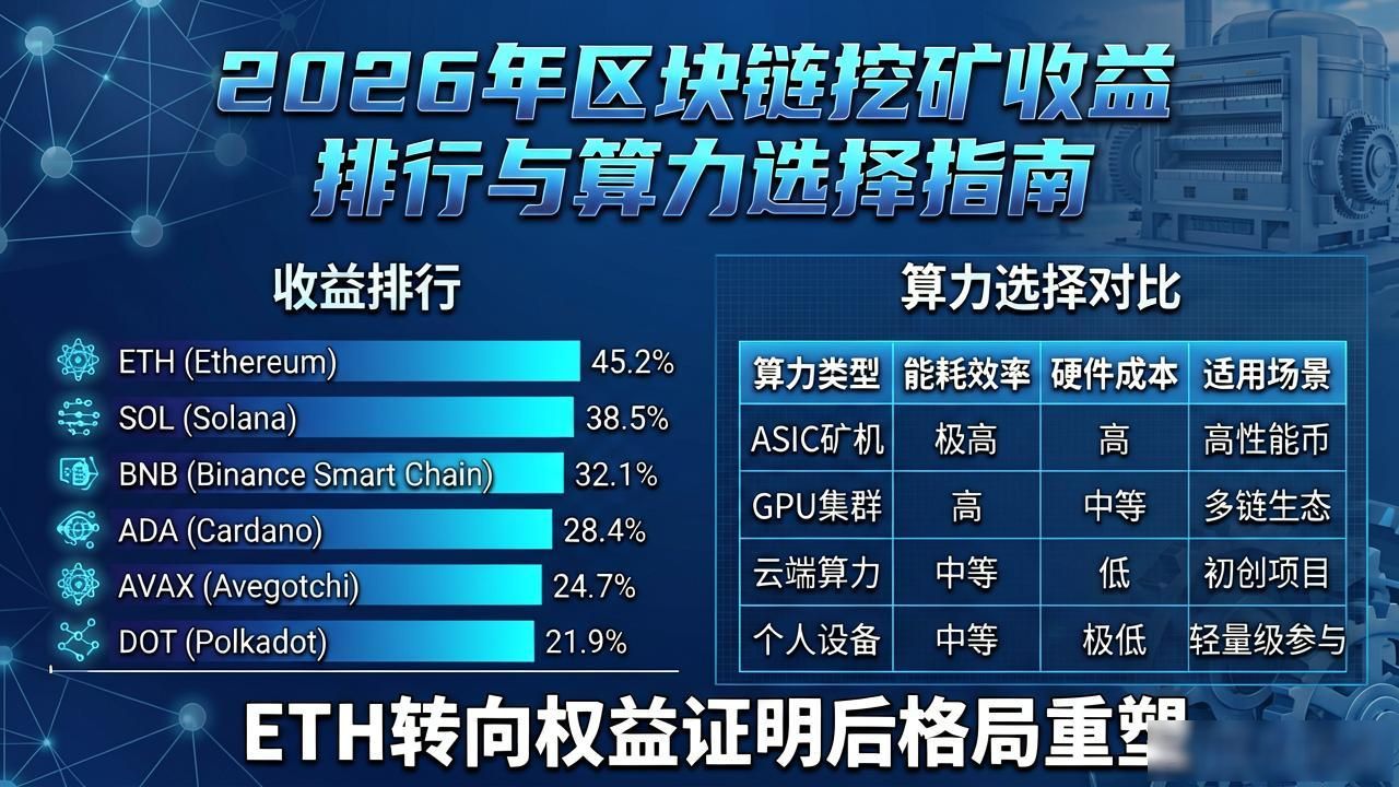 2026年区块链挖矿收益排行与算力选择指南