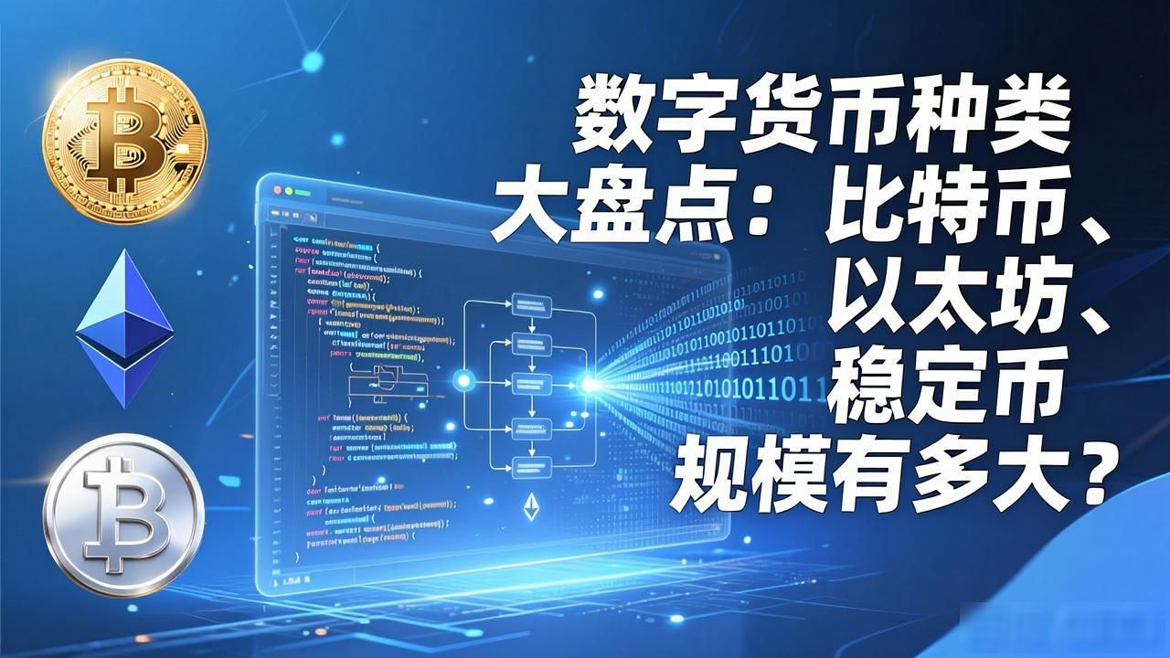 数字货币种类大盘点:比特币、以太坊、稳定币规模有多大