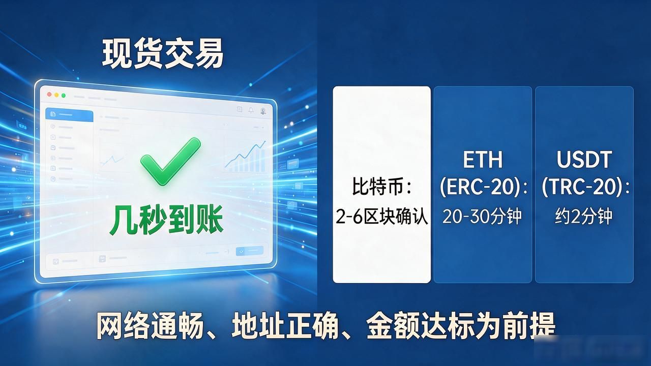 数字货币交易到账时间:现货几秒,提币可能等半宿