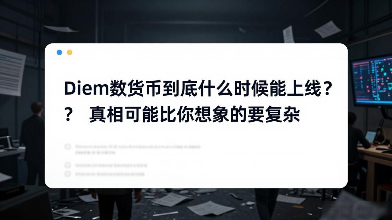 Diem数字货币到底什么时候能上线?真相可能比你想象的要复杂