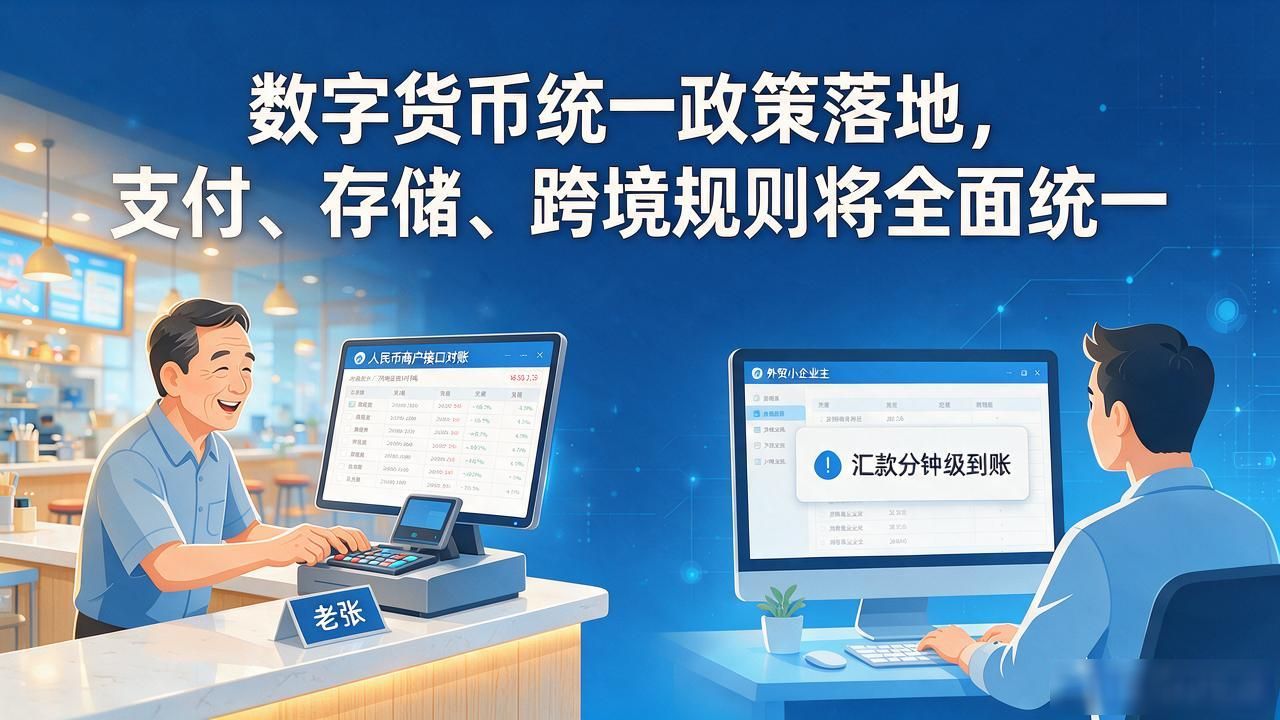 数字货币统一政策落地,支付、存储、跨境规则将全面统一