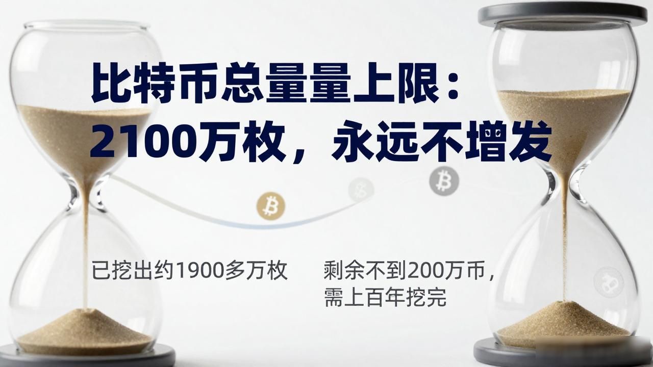 比特币总量上限:2100万枚,永远不增发
