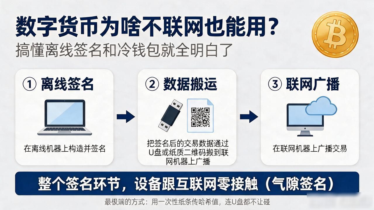 数字货币为啥不联网也能用?搞懂离线签名和冷钱包就全明白了