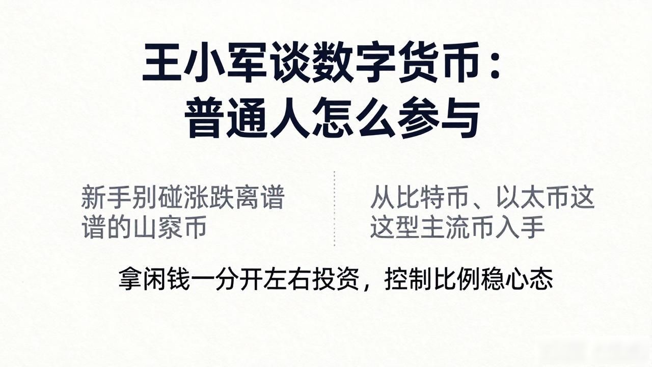 王小军谈数字货币:普通人怎么参与
