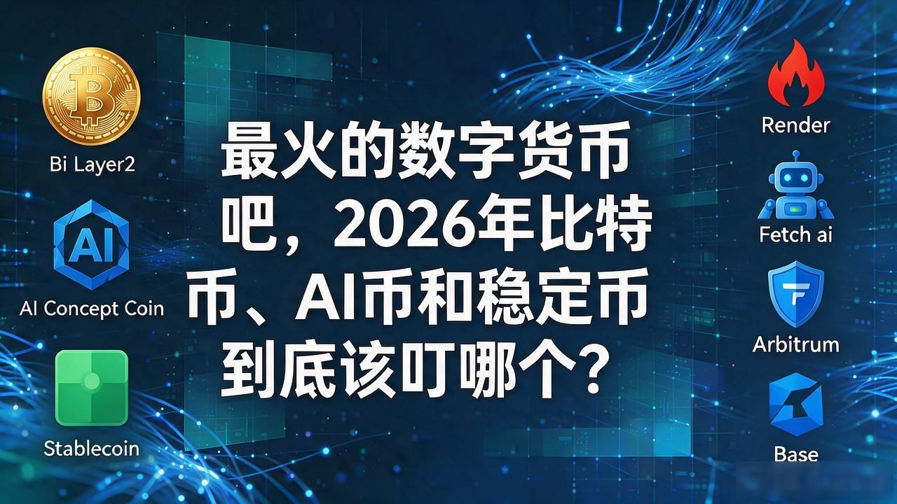 最火的数字货币吧,2026年比特币、AI币和稳定币到底该盯哪个
